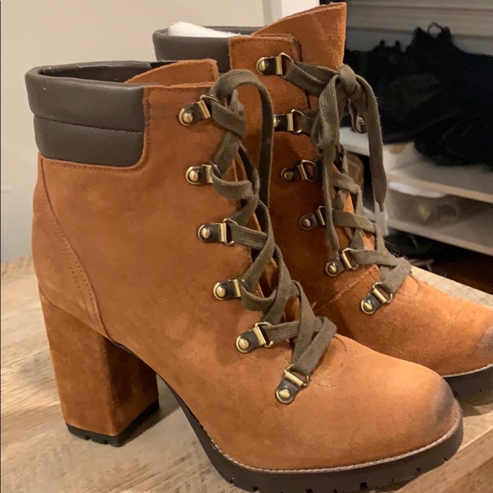 Sam Edelman Carolina Lace-up Suede Bootie Size 6.5